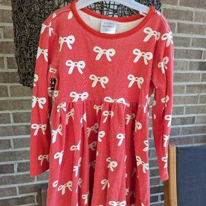 Hanna Andersson Red Holiday Bow Cotton Dress (3T)